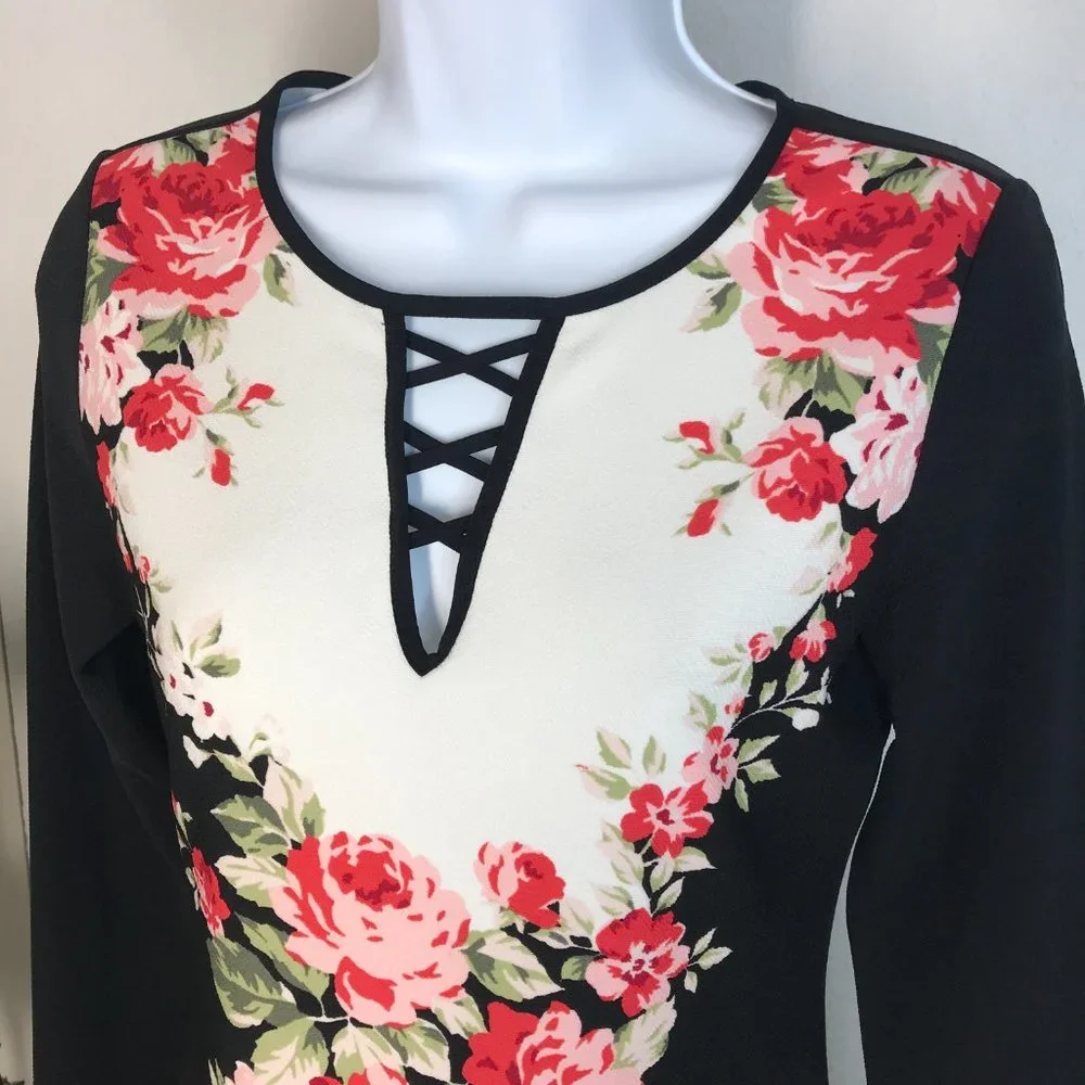 BOLD elements L/S Dress | Black/White/Red | XS - Picture 7 of 10